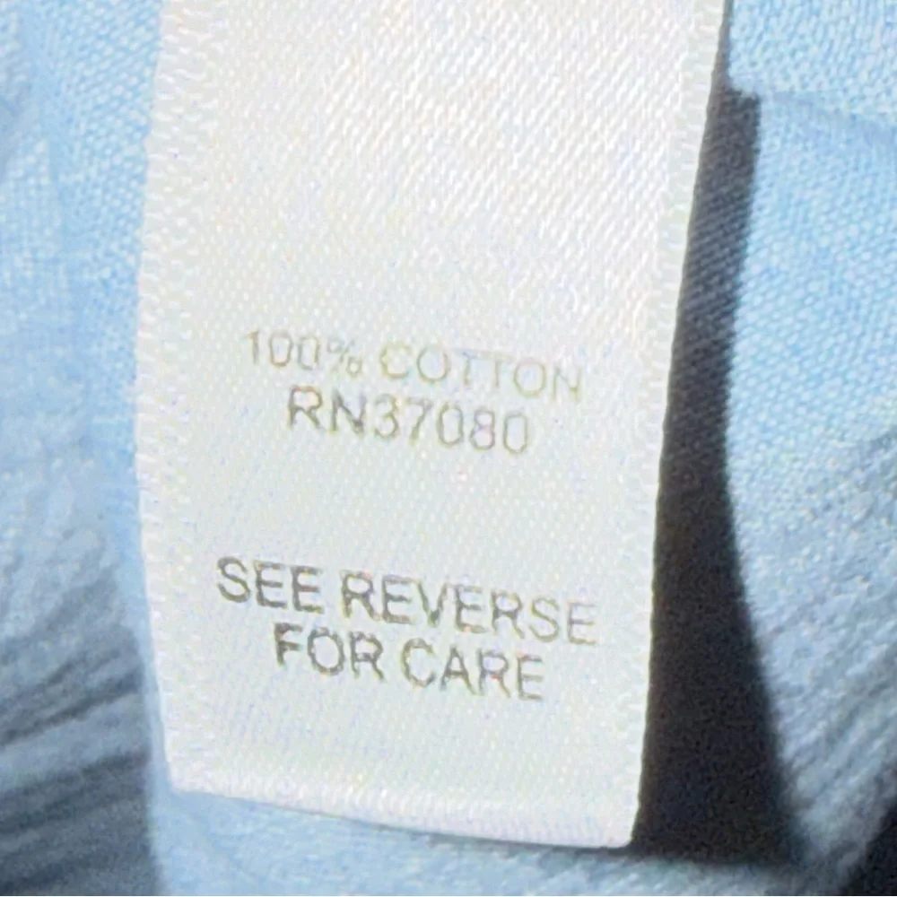 Est 1946 chambray popover zip V-neck roll tab sleeves (flawed) XL - Picture 7 of 12